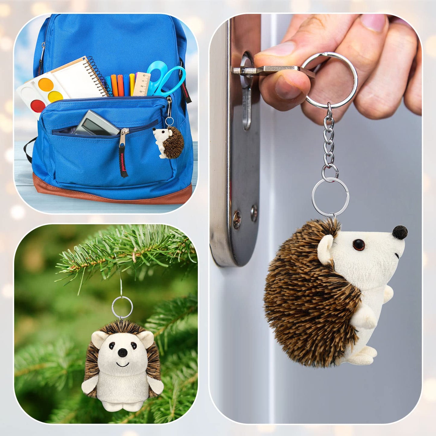 Zubebe Mini Hedgehog Toy Bulk Easter Plush Stuffed Animal 4 Inch Small Party Favor Decoration Diy Keychain Kid Children Classroom First Day Of School Gifts For Baby Shower Birthday(24 Pcs)