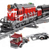 General Jim's Red Diesel Cargo Train Building Blocks Set - 1000+ Pieces, Automatic Running System, Multi-colored, Model 689585219054