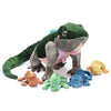 Ikasa Mom Lizard Stuffed Animal Plush Toy, 28'' Cute And Soft Family Set With Mini Babies, Christmas Or Birthday Gifts For Child