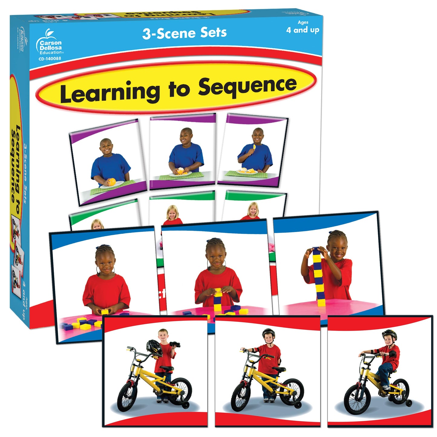 Carson Dellosa Learning to Sequence for Kids Puzzle, 3-Scene Sets with 16 Picture Board Stories, Pre-Reading Toddler Games and P