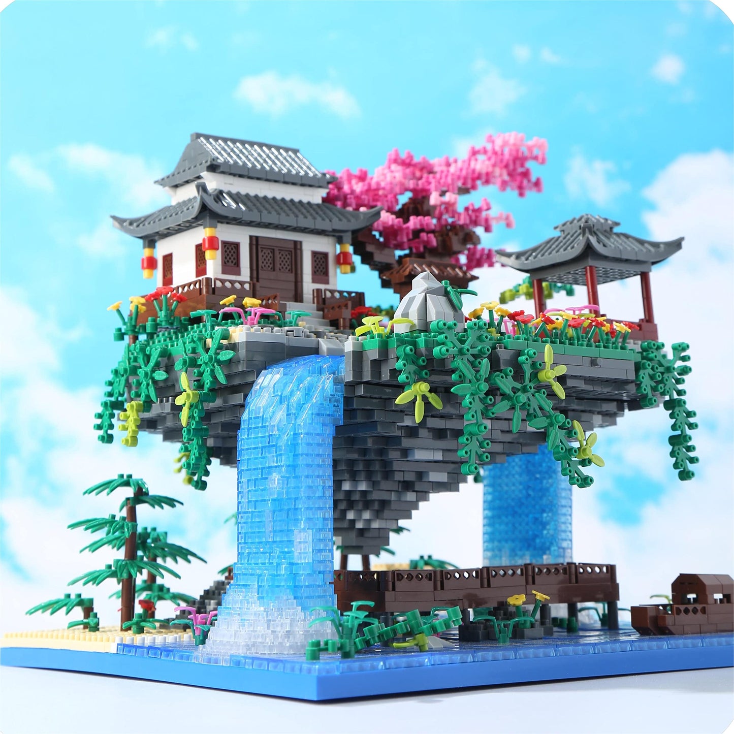 Yushinv Cherry Blossom Tree Building Set - 3320 Pcs, Large Size, Plastic, Symphony Model with Gift Box and Lights