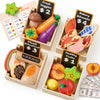 Toyssa Wooden Play Food Sets for Kids Kitchen, Play Toy Foods for Toddlers with Realistic Colors & Play Money, Pretend Play Kitc