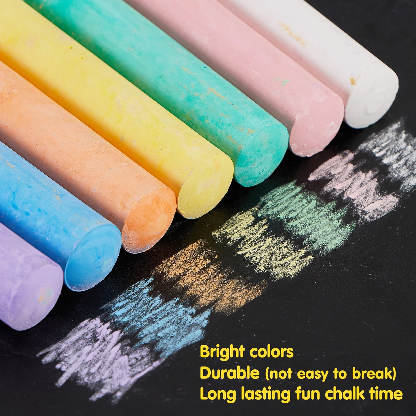 160 Pcs Washable Sidewalk Chalks Set Non-Toxic Jumbo Chalk For Outdoor Art Play, Painting On Chalkboard, Blackboard And Playground
