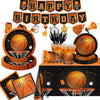 Basketball Party Supplies, 142Pcs Basketball Sports Theme Birthday Party Supplies Tableware Set,Include Basketball Plates And Na