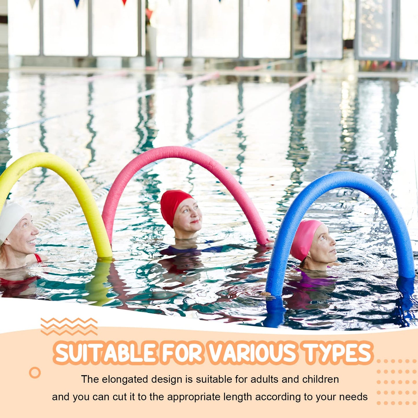 Yaomiao 18 Pcs 55 Inch Bulk Pool Noodles Jumbo Foam Pool Noodles In The Swimming Pool Colorful Thick Noodles For Adults Floating