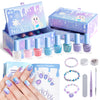 Tomons Kids Nail Polish Set for Girls, Non Toxic Nail Polish Art Kit for Kids Ages 7-12, Frozen Toys Gifts for 8 9 10 11 12 Girl
