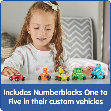 Hand2Mind Numberblocks Mini Vehicles, Race Car Toys, Toy Vehicle Playsets, Play Figure Playsets, Small Figurines For Kids, Number Toys, Counting Toys, Math Toys For Kids 3-5, Birthday Gifts For Kids