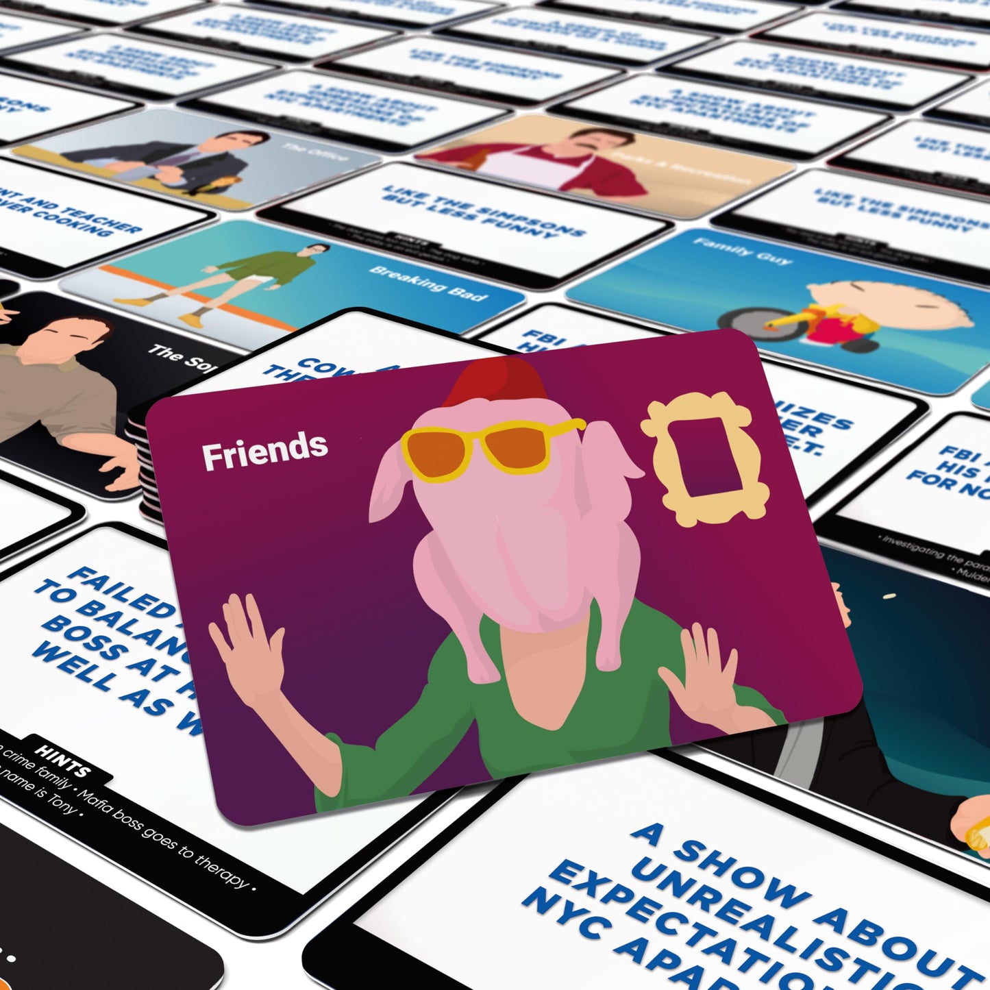Bubblegum Stuff Sloppy Synopsis Card Game - 55 Iconic Shows - Hilarious TV Trivia - Model BG2310 - Perfect for Game Nights