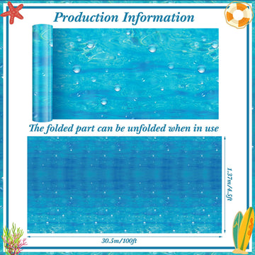 Tiamon 1 Roll Underwater Bubbles Table Cover Ocean Waves Tablecloth Bubble Water Print Plastic Table Cover For Under The Ocean B