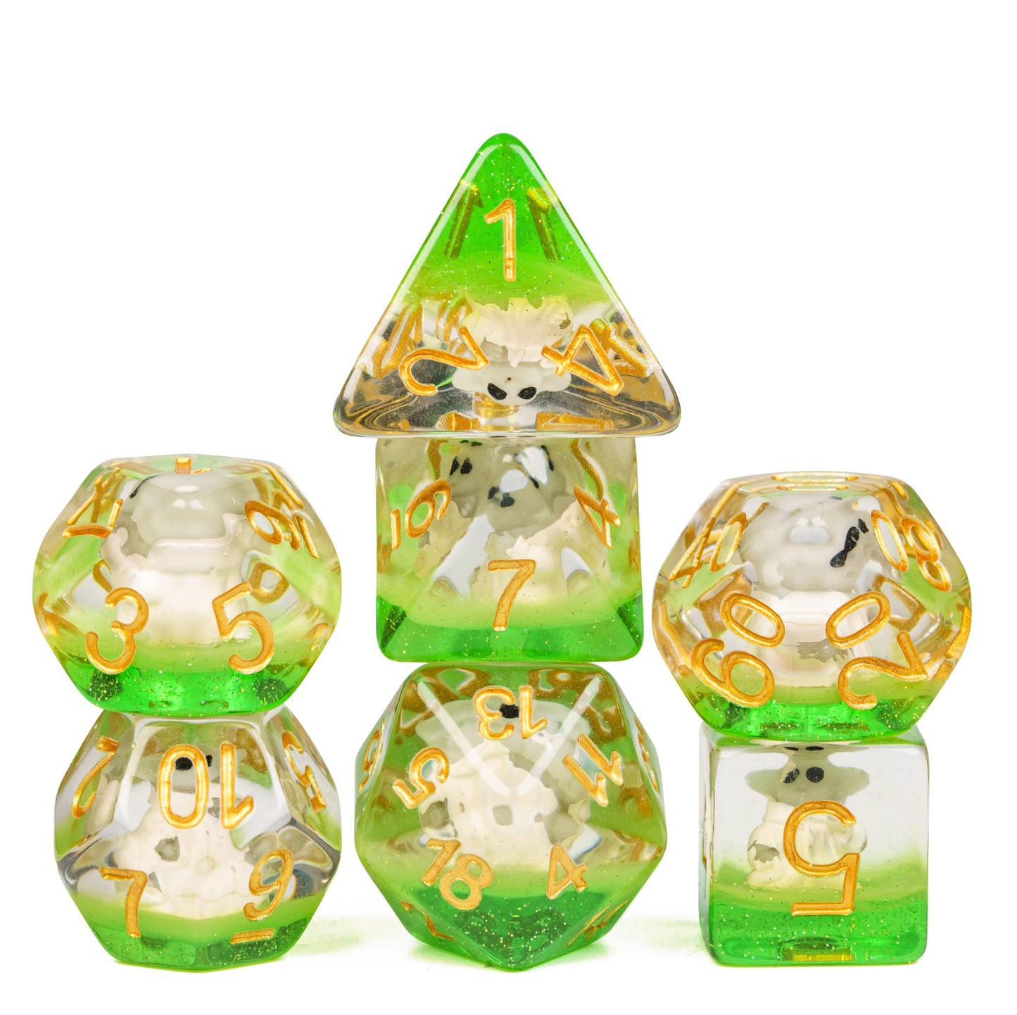 Cusdie 7-Die DND Dice, Polyhedral Dice Set Filled with Animal, for Role Playing Game Dungeons and Dragons D&D Dice MTG Pathfinde
