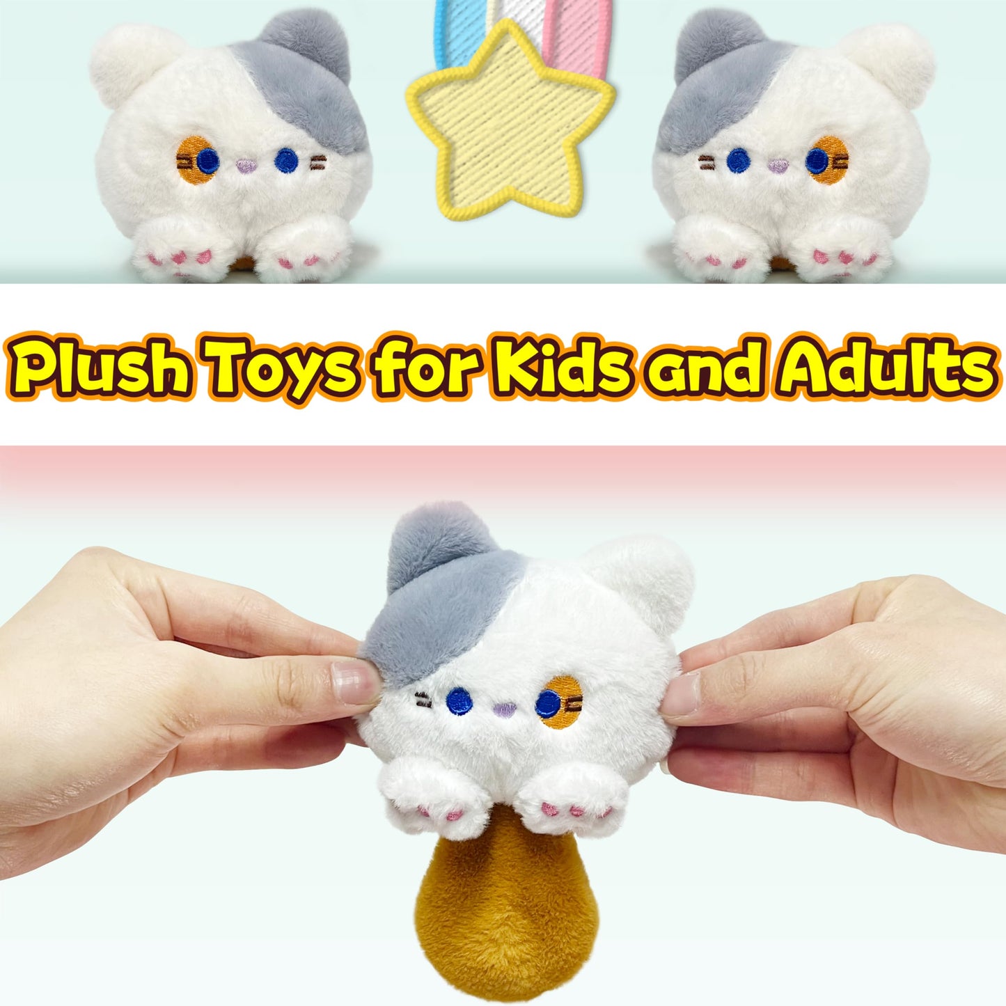 Gray Cat Stuffed Animals For Kids And Adults, Mini Plush Toys Key Chain, Cuddly Cats Plush Toy For Girls And Boys, Birthday Gift