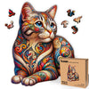 Leogor Large Wooden Puzzles For Adults – Colorful Mosaic Cat Puzzle 500 Piece With Unique Laser Cut Animal-Shaped And Kitten-Inspired Wood Pieces – Challenging Jigsaw, Xl Size 16.8'' X 21.9''