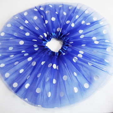 GUANGHE Girls Blue and White Polka Dot Tutu Skirt - Halloween, Christmas, Birthday Costume