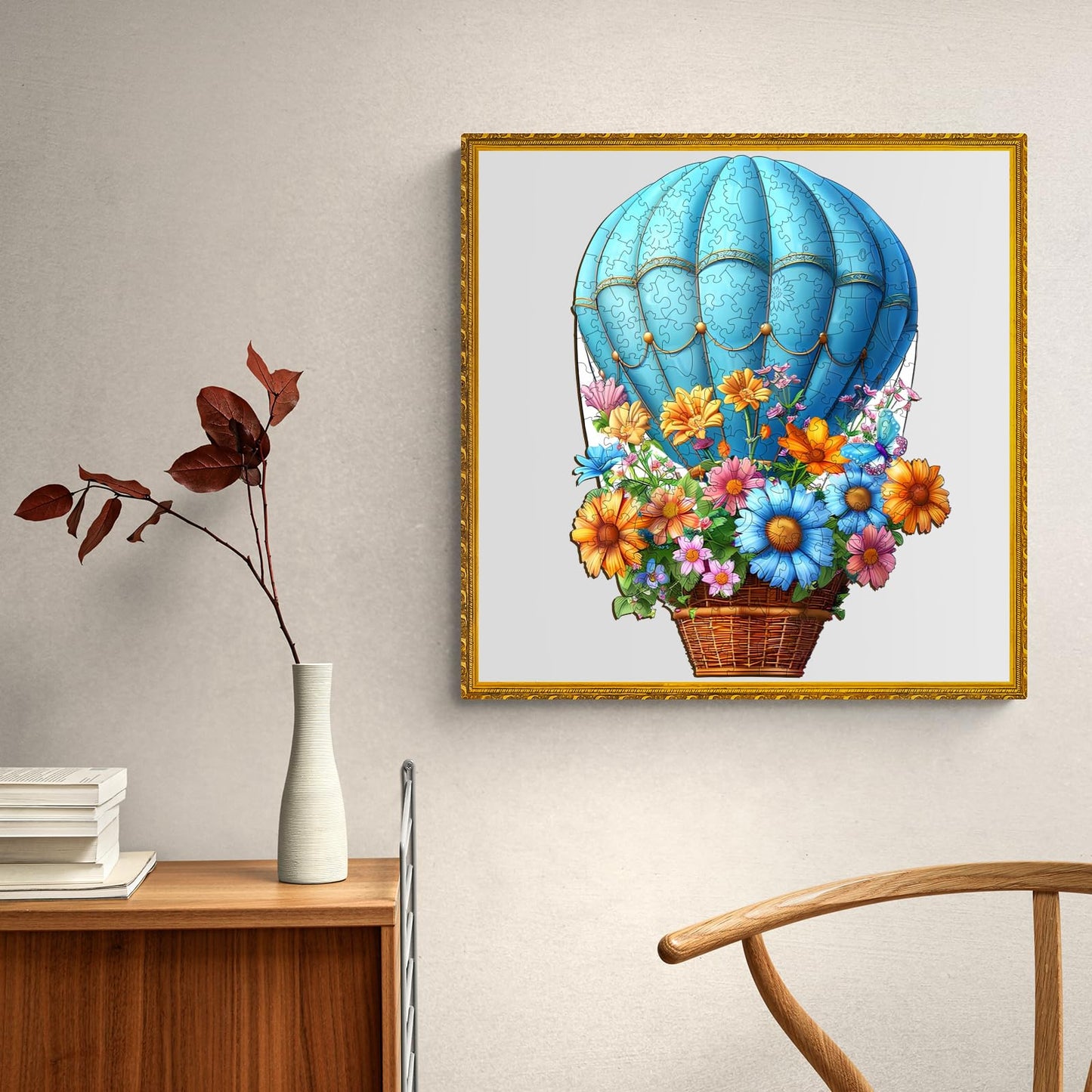 Valentines Day Gifts-Wooden Puzzles For Adults, Wooden Jigsaw Puzzles For Adults, Flying Flowers Unique Shaped Wood Puzzles Adul