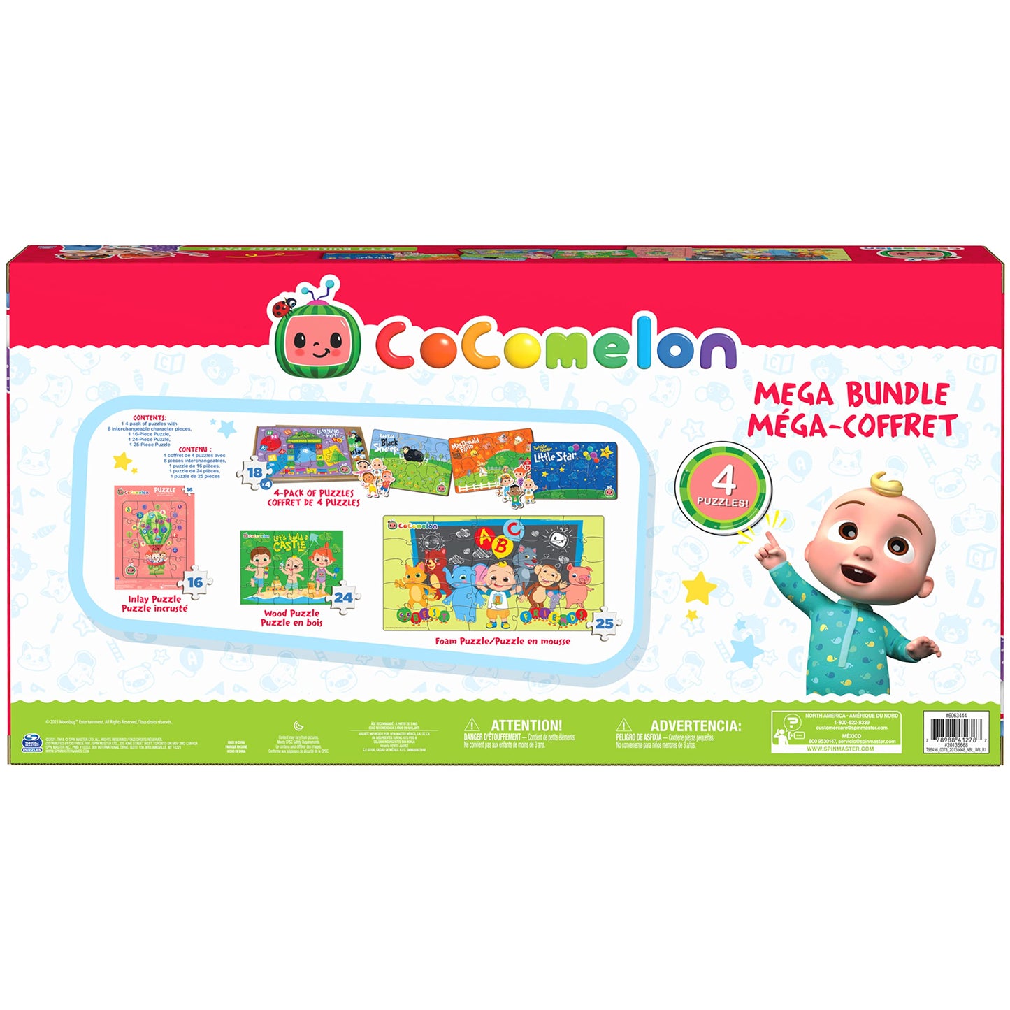 Cocomelon, 7-Pack Jigsaw Puzzle Mega Bundle Includes Foam Wood Inlay Puzzles Featuring Jj & Friends From The Netflix Youtube Sho