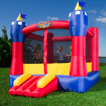 Blast Zone Magic Castle - Inflatable Bounce House with Blower - enhanced Quality - Indoor/Outdoor - Portable - Sets Up in Seconds