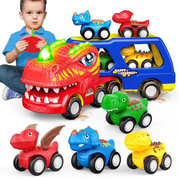 SnapGlowz Toddler Toys 2-3, Dinosaur Play Sets for Kids 3-5 Remote Control Car for Toddlers 1-3 Toddler Car Toys with Light & Mu