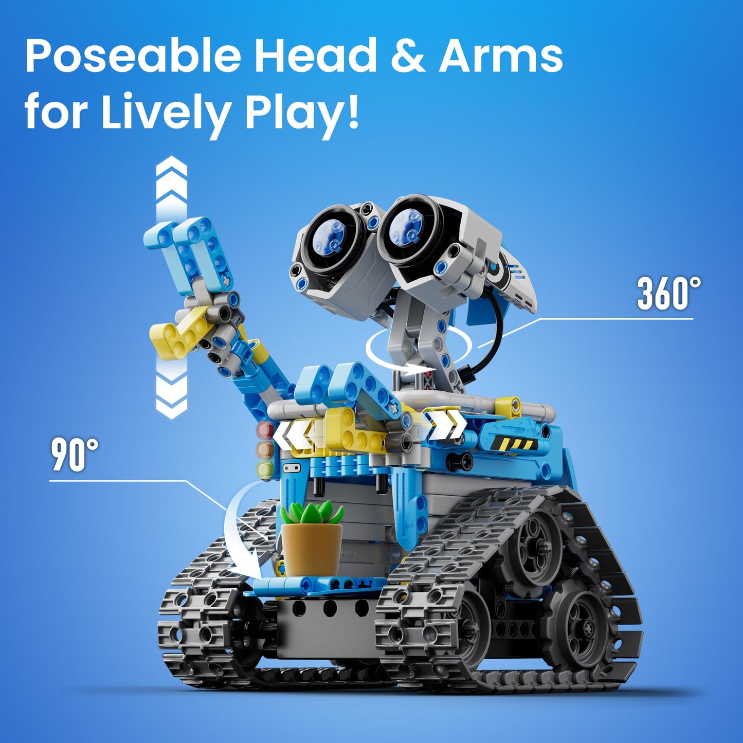 Sillbird Robot Building Kit With Remote Control Stem Gifts For Boys Ages 8-12, Technic Coding Robotic Toys For Kids Birthday, Bu