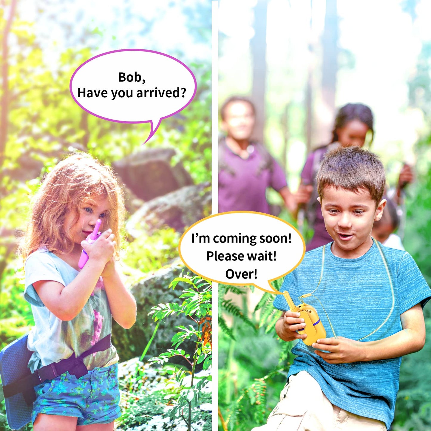 Inspireyes Walkie Talkies For Kids Rechargeable,48 Hours Working Time 3 Miles Range 22 Channels 2 Way Radio,Birthday Gifts For Boys Girls,Family Games Outdoor Hiking Camping,3-12 Years Old Toys 4 Pack
