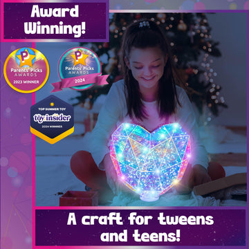 PRISMIC 3D Light DIY Kits for Girls - Crafting Kits for Girls Ages 8-12, Birthday Gifts for 8 9 10 11 12 Year Old Girls Gifts fo