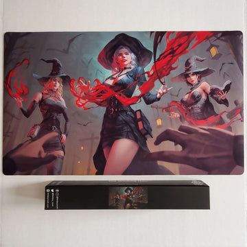 Fantasy North - The Witching Hour - Tcg Trading Card Game Playmat And Mouse Pad - 24 X 14 Inches - Perfect For Magic Mtg Command
