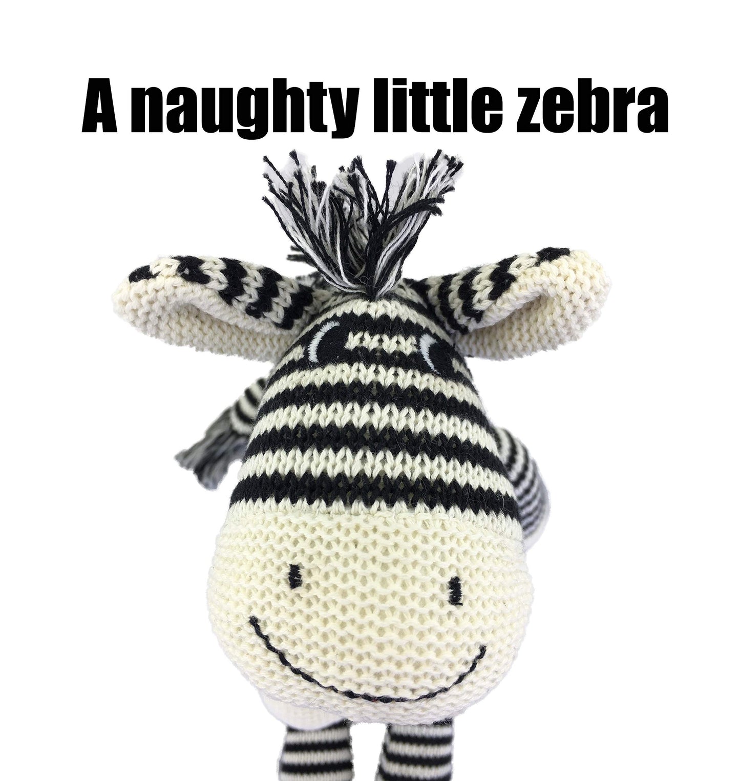 Ice King Bear Zebra Stuffed Animal Soft Plush Toy 10 Inches (Hand Knitted)