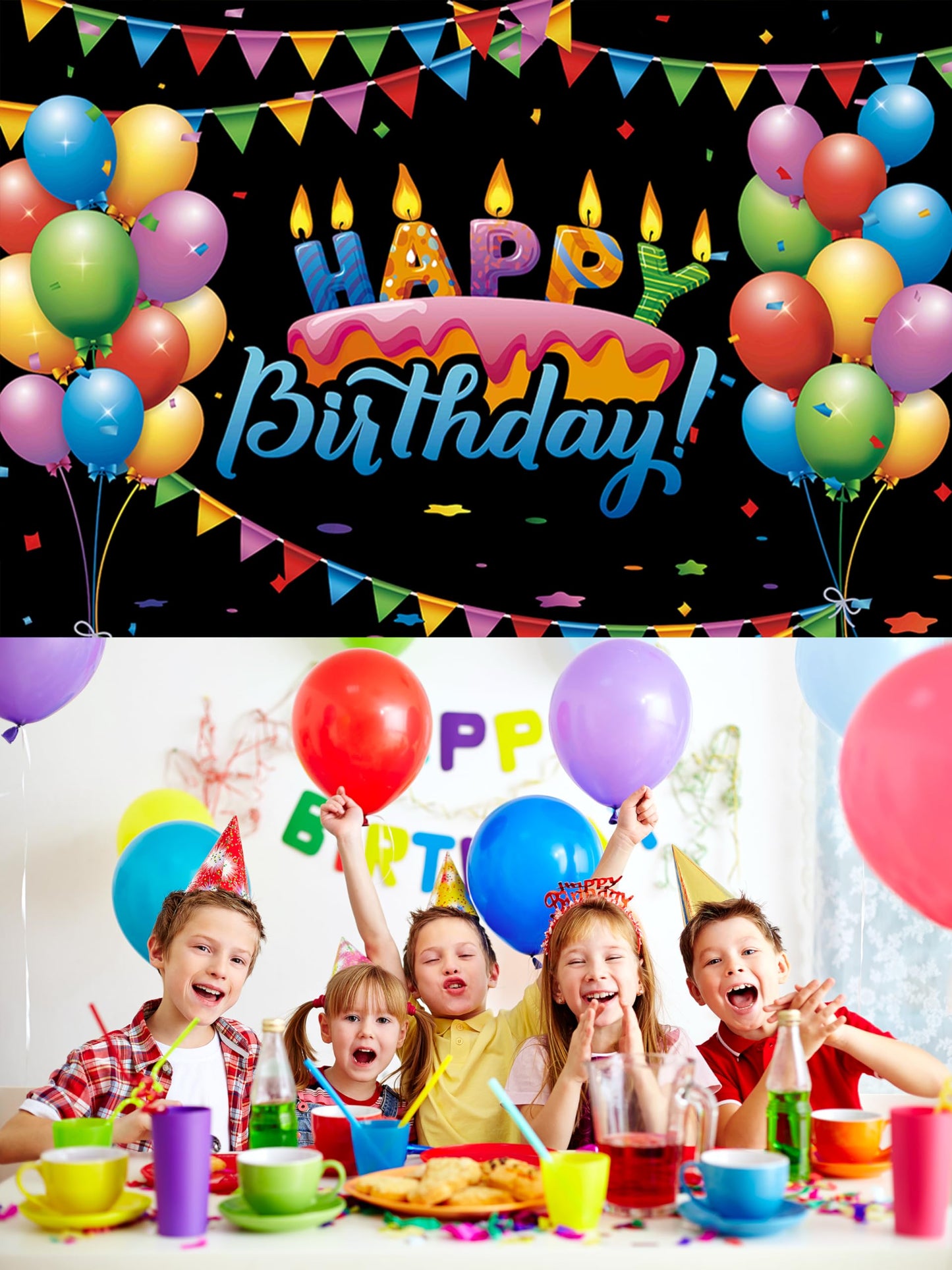Cake With Candles Birthday Party Decoration Cake With Candles Balloon Happy Birthday Backdrop Cute Photo Background Banner Poste