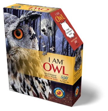 Madd Capp Puzzles - I Am Owl - 550 Pieces - Animal Shaped Jigsaw Puzzle