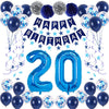 Naninuneno 20Th Blue Birthday Party Decorations For Boy Girl Men Women, Happy 20 Birthday Balloons Supplies With Happy Birthday