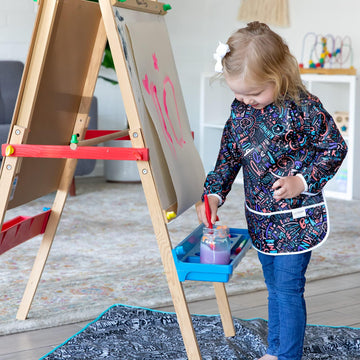 Bumkins Sleeved Smock, Toddler Reusable Waterproof Bib For Girls And Boys 3-5 Years, Long Sleeve Childrens, Kids Paint Apron, Arts, Crafts And Play With Pocket, Soft Fabric, Born This Way Kindness