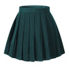 Beautifulfashionlife Womens School Uniform High Waist Solid Pleated Skirts (2Xl,Dark Green)