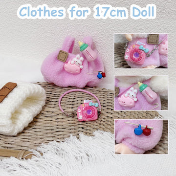 Clothes for 17cm Doll Cute Outfit Set for 17cm Dolls Adorable Dress-Up Accessories for Doll (Purple Bottle)