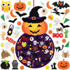 THAWAY DIY Halloween Felt Pumpkin Witch Hanging Decor for Kids Felt Crafts and Kits Adhesive Ornaments Halloween Party Favor Dec