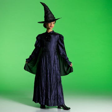 Wicked Elphaba Costume For Girls, Deluxe Official Wicked Elphaba Costume Cape And Hat, Kids Size (4-6X)
