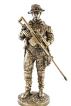 Ytc Sniper 13' Bronzed Resin Military Statue #8088 Modern Era Sniper .50 Cal Barrett M82