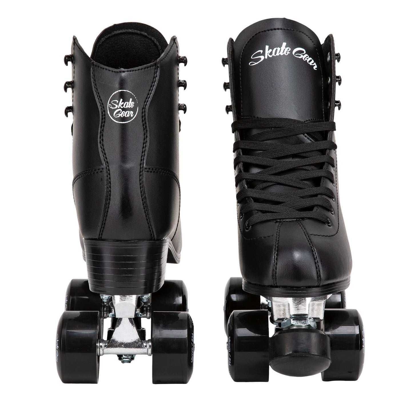 Skate Gear Retro Quad Roller Skates With Structured Boot (Black, Women'S 6 / Youth 5 / Men'S 5)