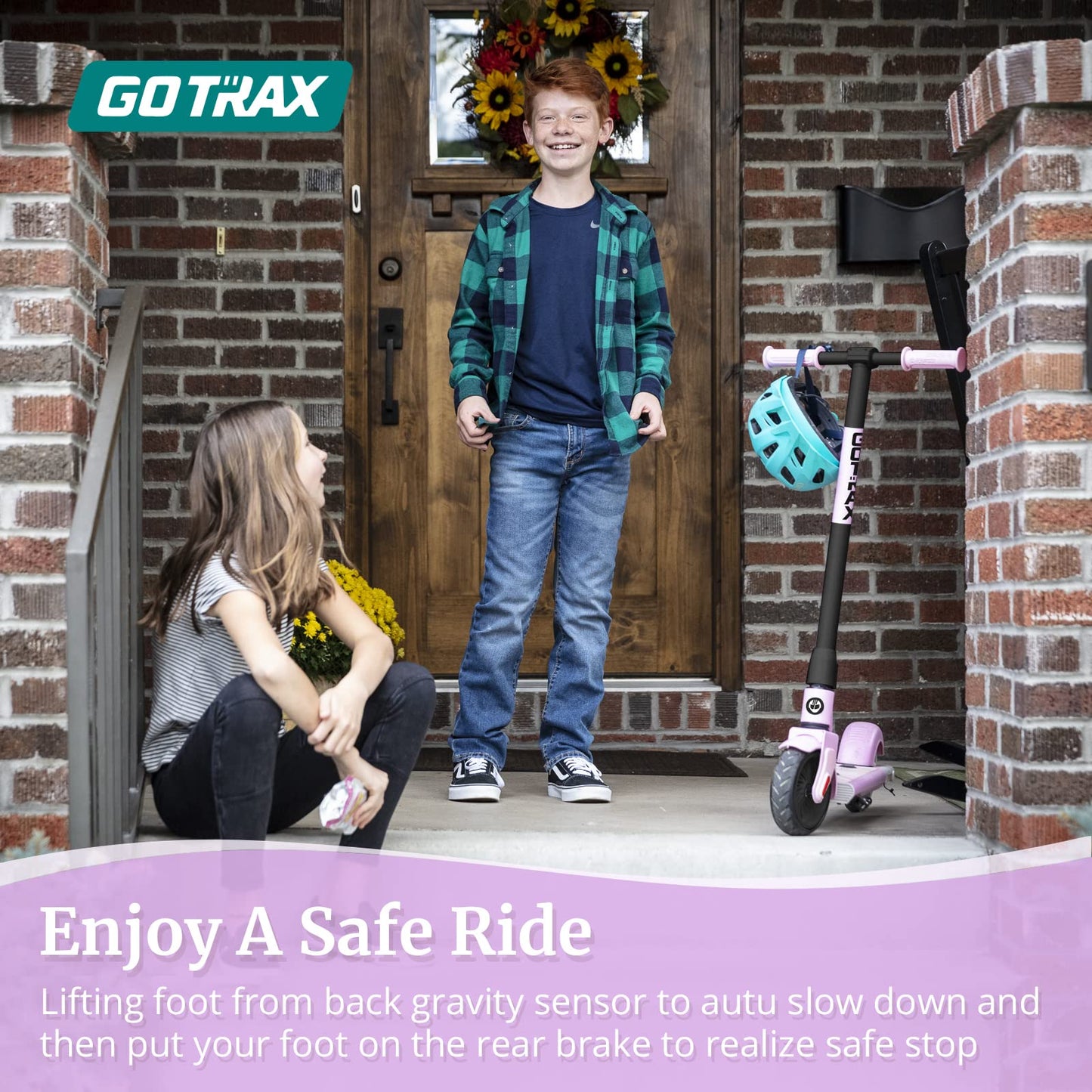 Gotrax GKS Electric Scooter for Kid Ages 6-12, Max 4 Miles Range and 7.5 Mph Speed, 6 Solid Rubber Wheels UL2272 Certification,