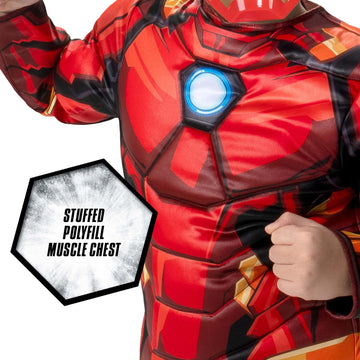 Marvel Boys Deluxe Iron Man Costume, Kids Tony Stark Superhero Halloween Costume, Child - Officially Licensed X-Large