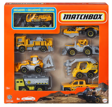 Matchbox Toy Cars or Trucks 8-Pack, Set of 8 Die-Cast 1:64 Scale Vehicles, Themed Multipack, Including 1 Exclusive (Styles May V