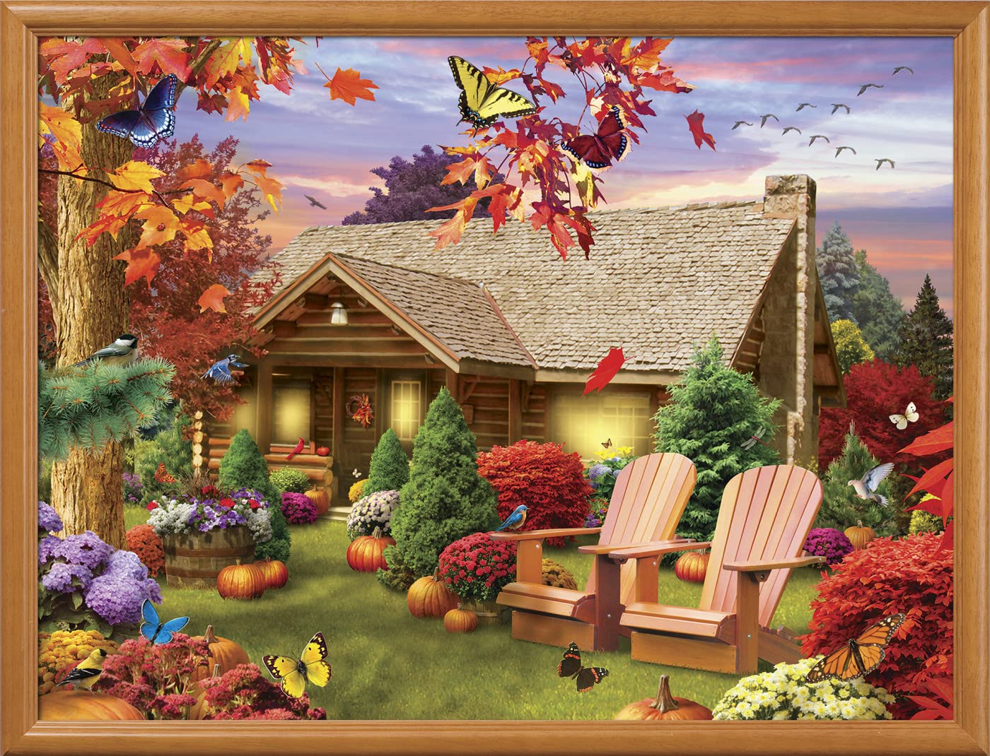 MasterPieces - 300 Piece Jigsaw Puzzle, Large EZ Grip Shapes, Autumn Warmth, Fun for Adults, Seniors, Family, Kids, Non-Glare Fi