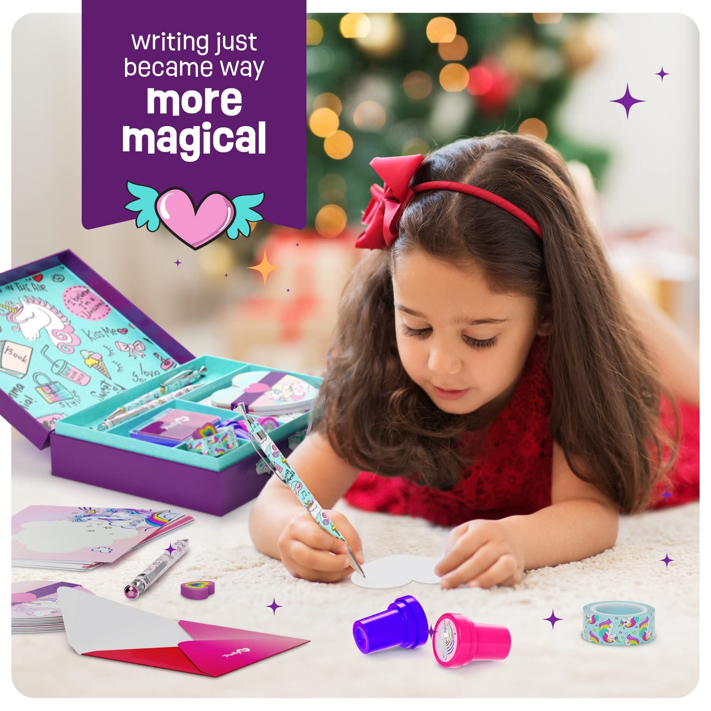 Pretty Me Unicorn Stationery Set - Art Kit for Kids, Small, Multi-Color - Perfect Birthday Gift for Girls Ages 6-12