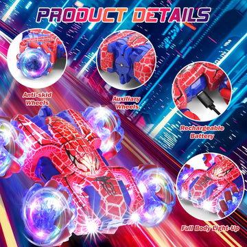 Punieayi Gesture Sensing Remote Control Car, 2.4Ghz RC Cars with Wholebody Light & Headlight, Hand Controlled Double Sided Recha