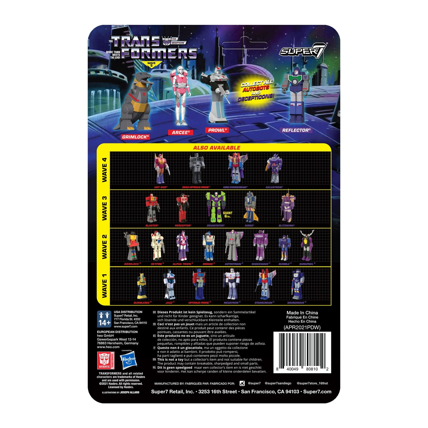 Super7 Transformers Reflector - 3.75' Transformers Action Figure Classic Cartoon Collectibles And Retro Toys