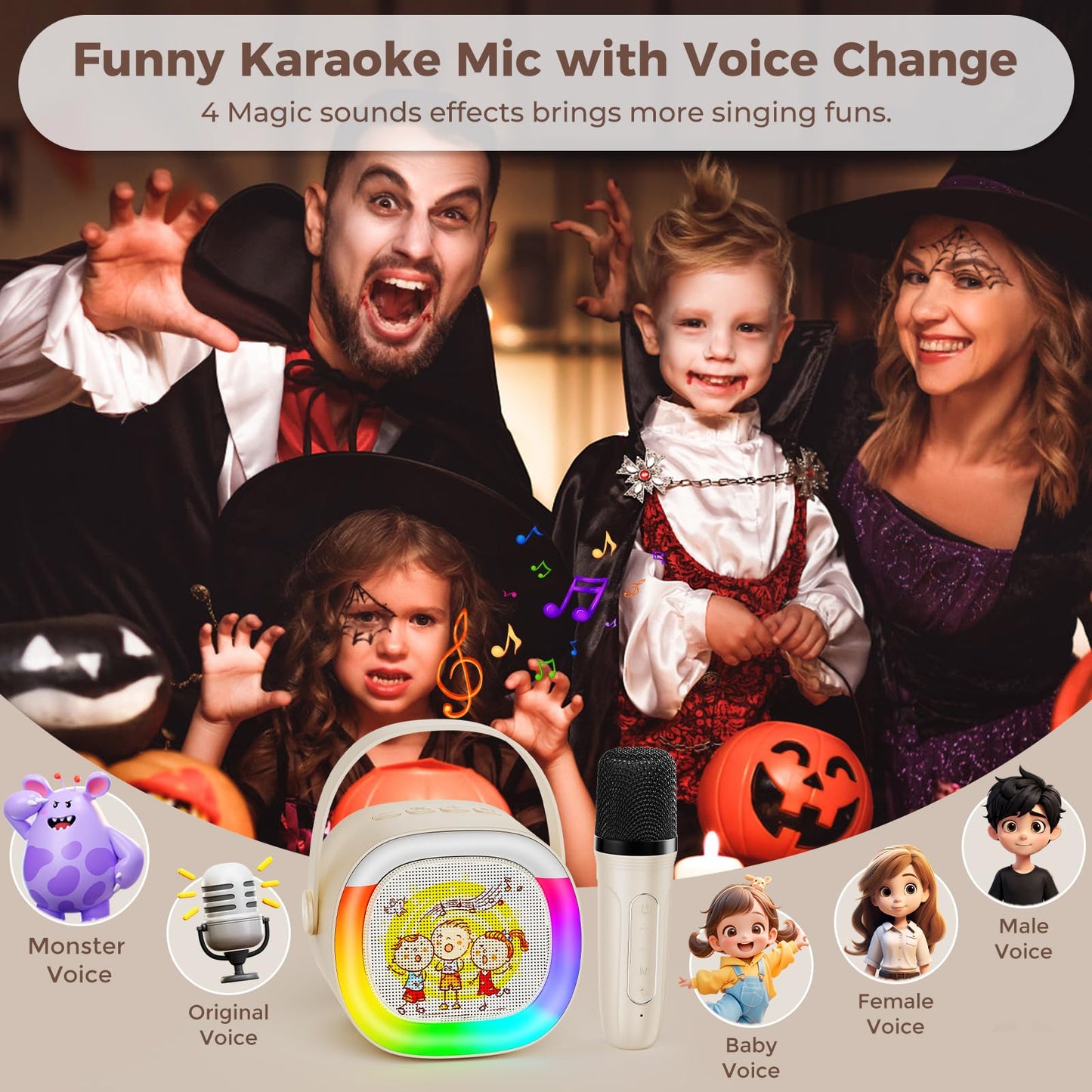 Hwwr Kids Karaoke Machine, Portable Bluetooth Speaker With Wireless Microphone, Christmas Birthday For Girls 4, 5, 6, 7, 8, 9, 1