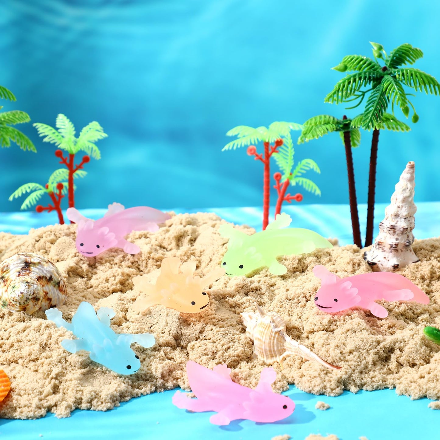 Spakon 30 Set Axolotl Valentines Day Gifts Axolotl Party Favor Axolotl Sensory Fidget Toys with Axolotl Cards Axolotl Birthday P