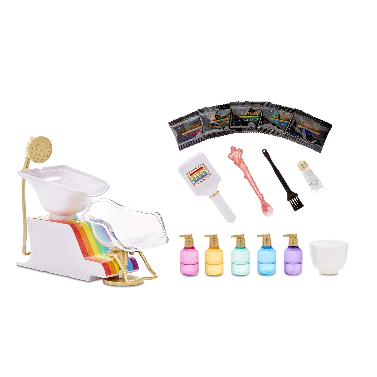 Rainbow High Salon Playset With Rainbow Of Diy Washable Hair Color Foam For Kids And Dolls - Doll Not Included