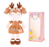 Gloveleya Personalized Brown Deer Doll - 16 Custom Soft Plush Doll for Girls, Perfect Personalized Gift, Muñecas de Trapo Personalizadas