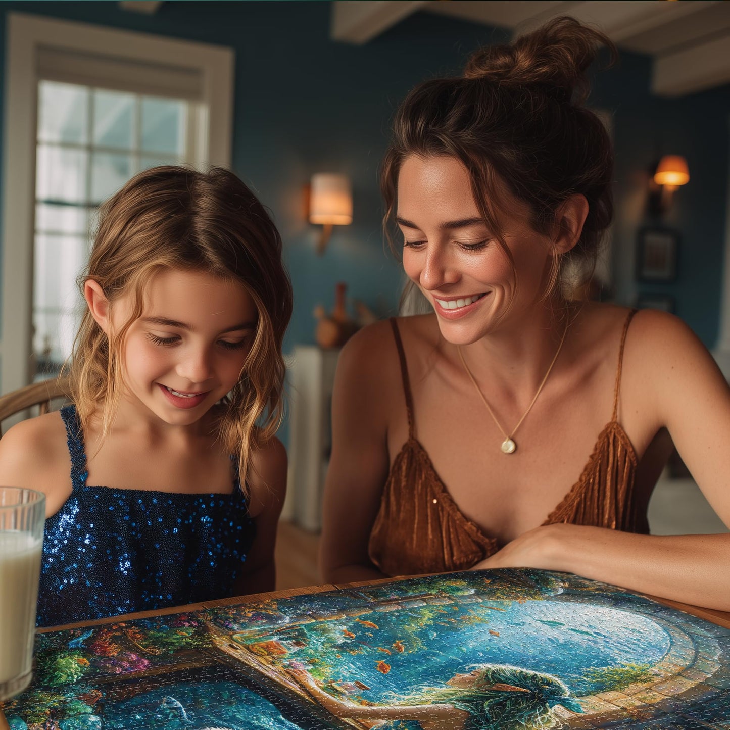 Puzzles for mature-themeds 1000 Pieces Ocean Sea Girl Fantasy Puzzle for mature-themeds Hard Jigsaw Fairy Puzzles with Letters on Back 1000 Piece mature-themed Puzzle with Fish & Coral for Gift 27.6 X 20.5 1:1 Poster