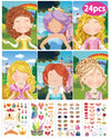 20 Pcs Make Your Own Princess Sticker Sheets For Kids With Princess Party Favors Face Stickers For Kids Crafts Activities Gift B