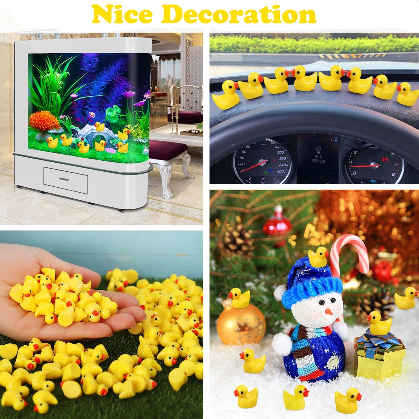Louhua Mini Ducks 220 Pack Tiny Duck Figurines Bulk For Miniature Dollhouse Decor Accessories Garden Aquarium Potted Ornament Party Toys Diy Craft Office Classroom Activity To Hide